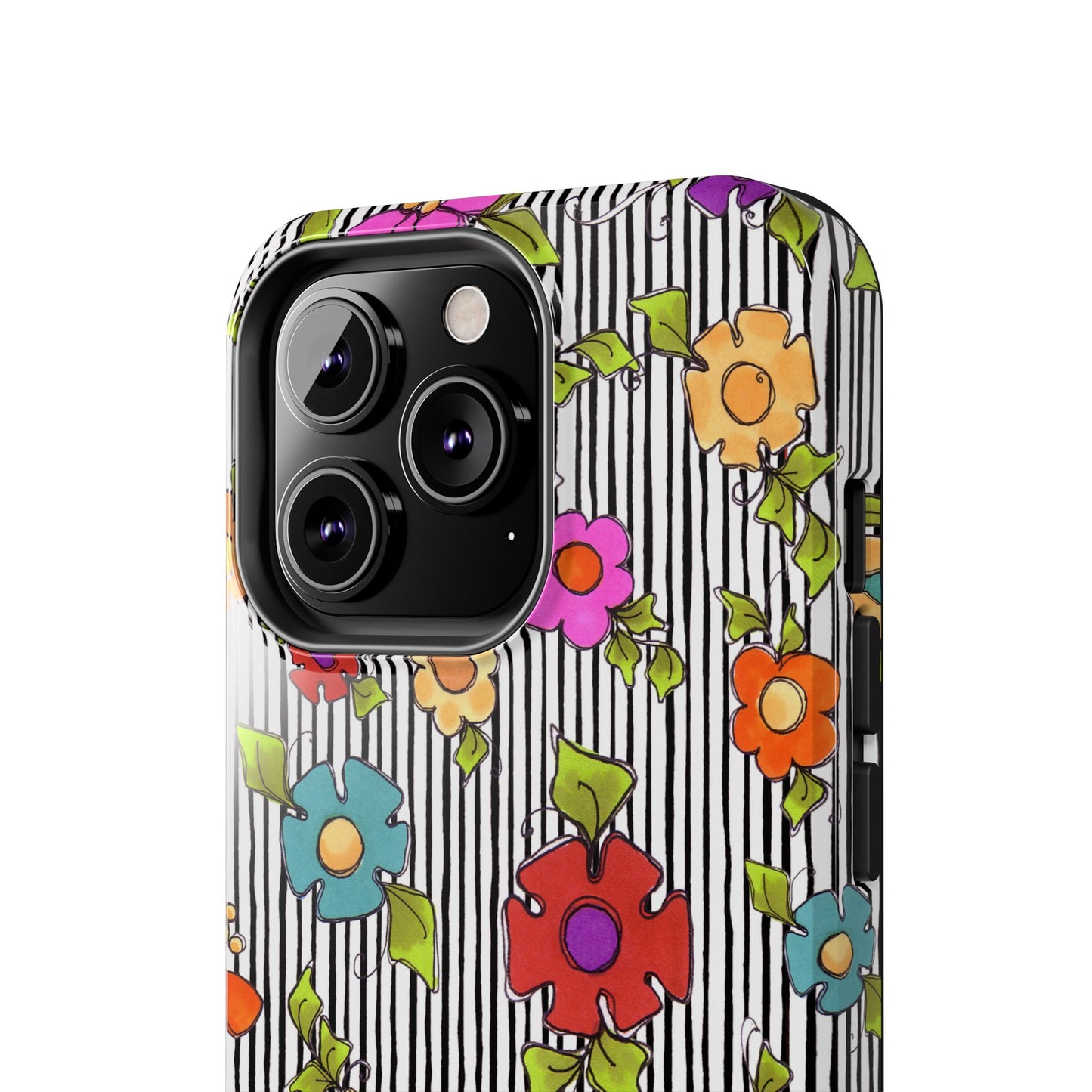 Dog Blooms White / Black Phone Case