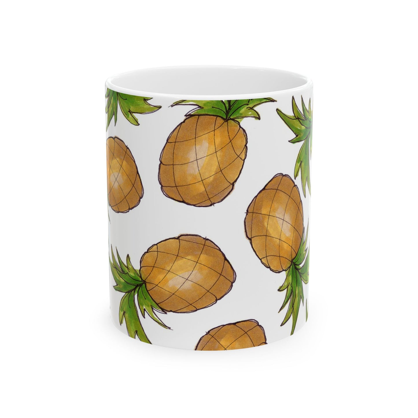 Pineapple Toss White Cup