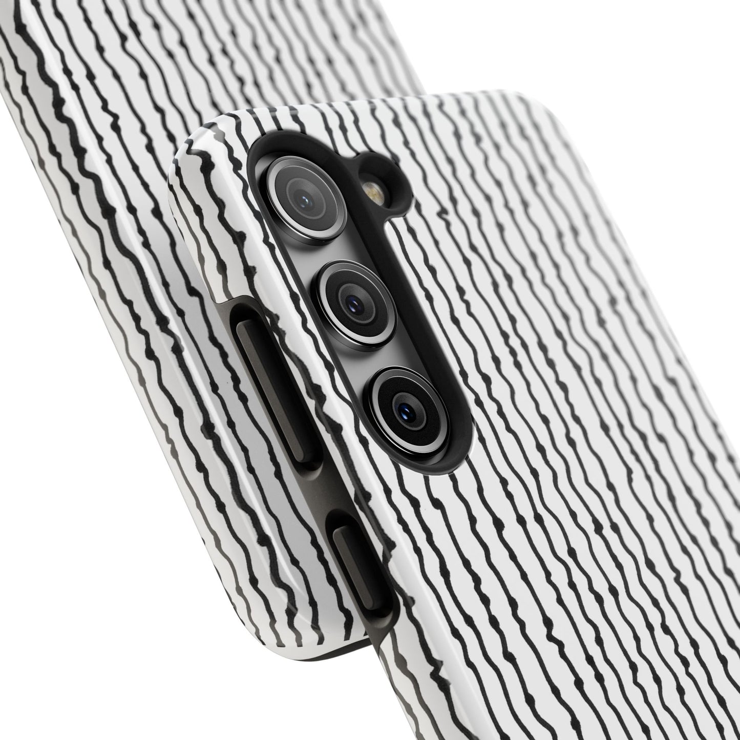 Faux Seersucker White / Black Phone Case