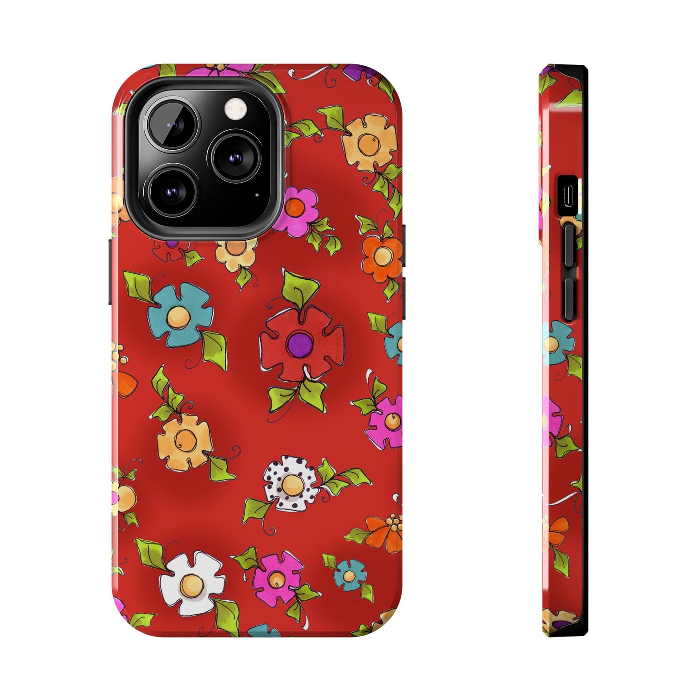 Happy Blooms Red Phone Case