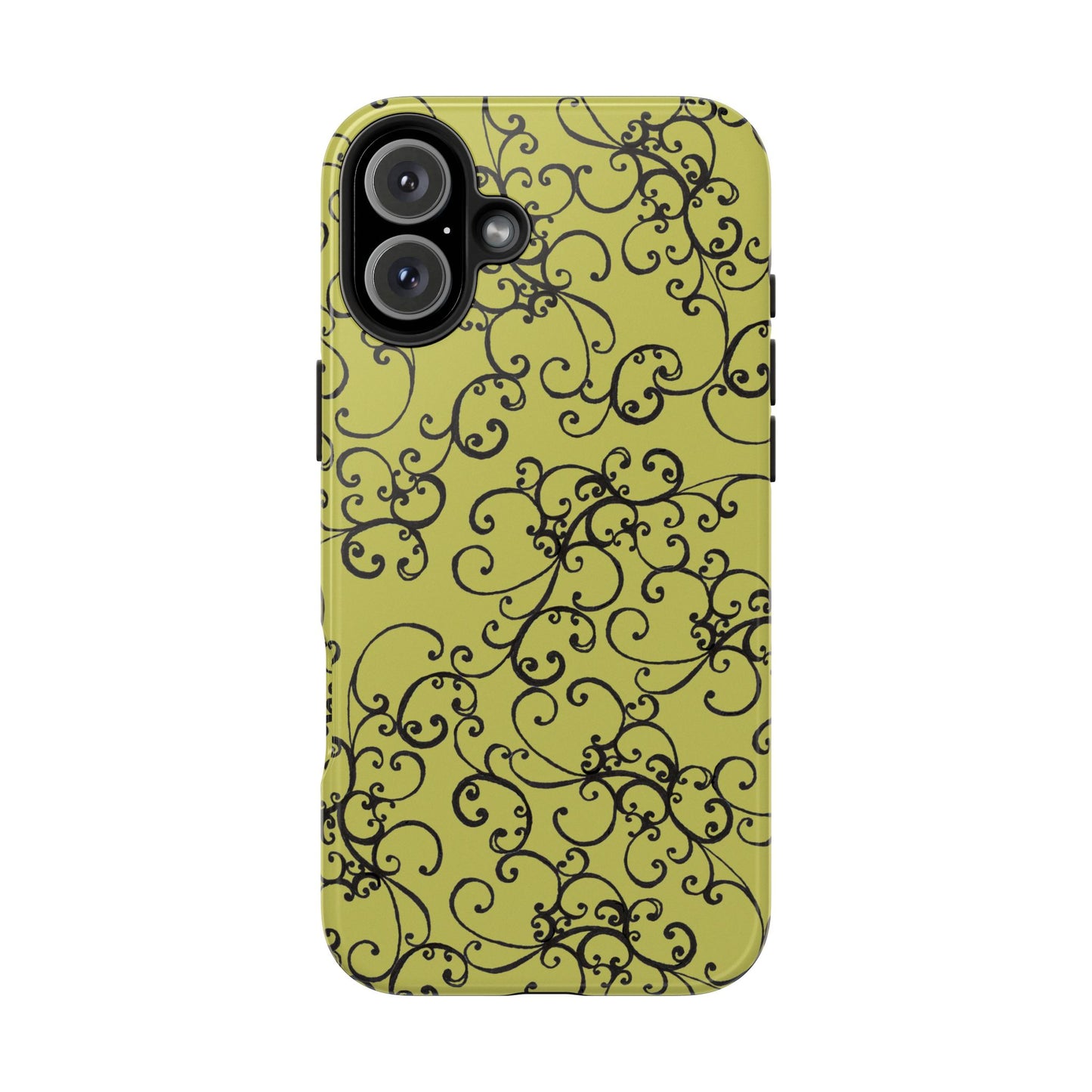 Elegant Scroll Green / Black Phone Case