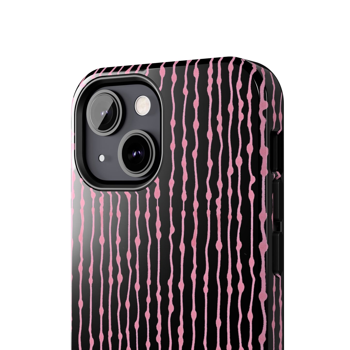 Faux Seersucker Black / Pink Phone Case