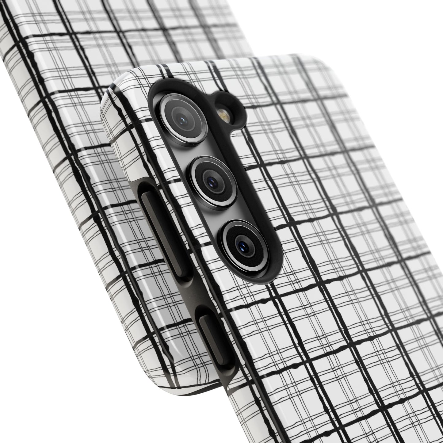 Sophistiplaid White / Black Phone Case