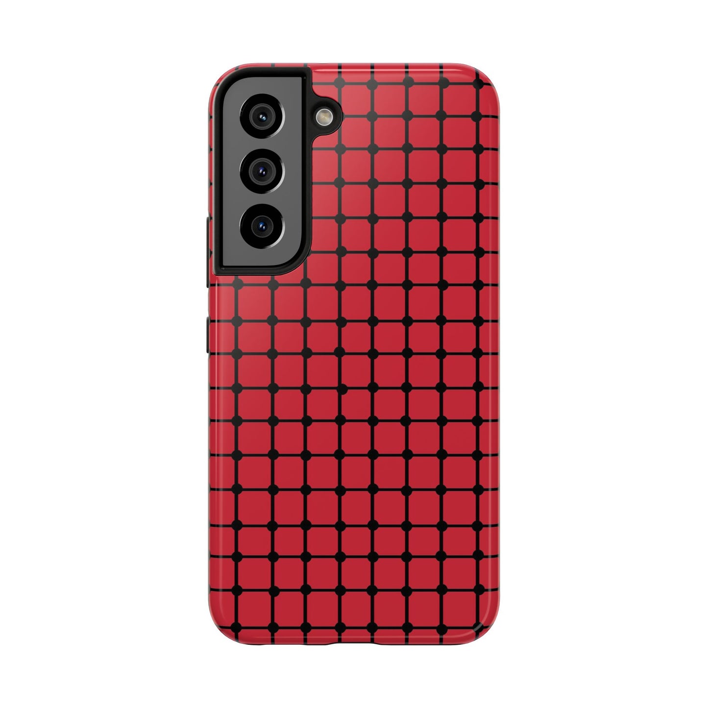 Dot Grid Red / Black Phone Case