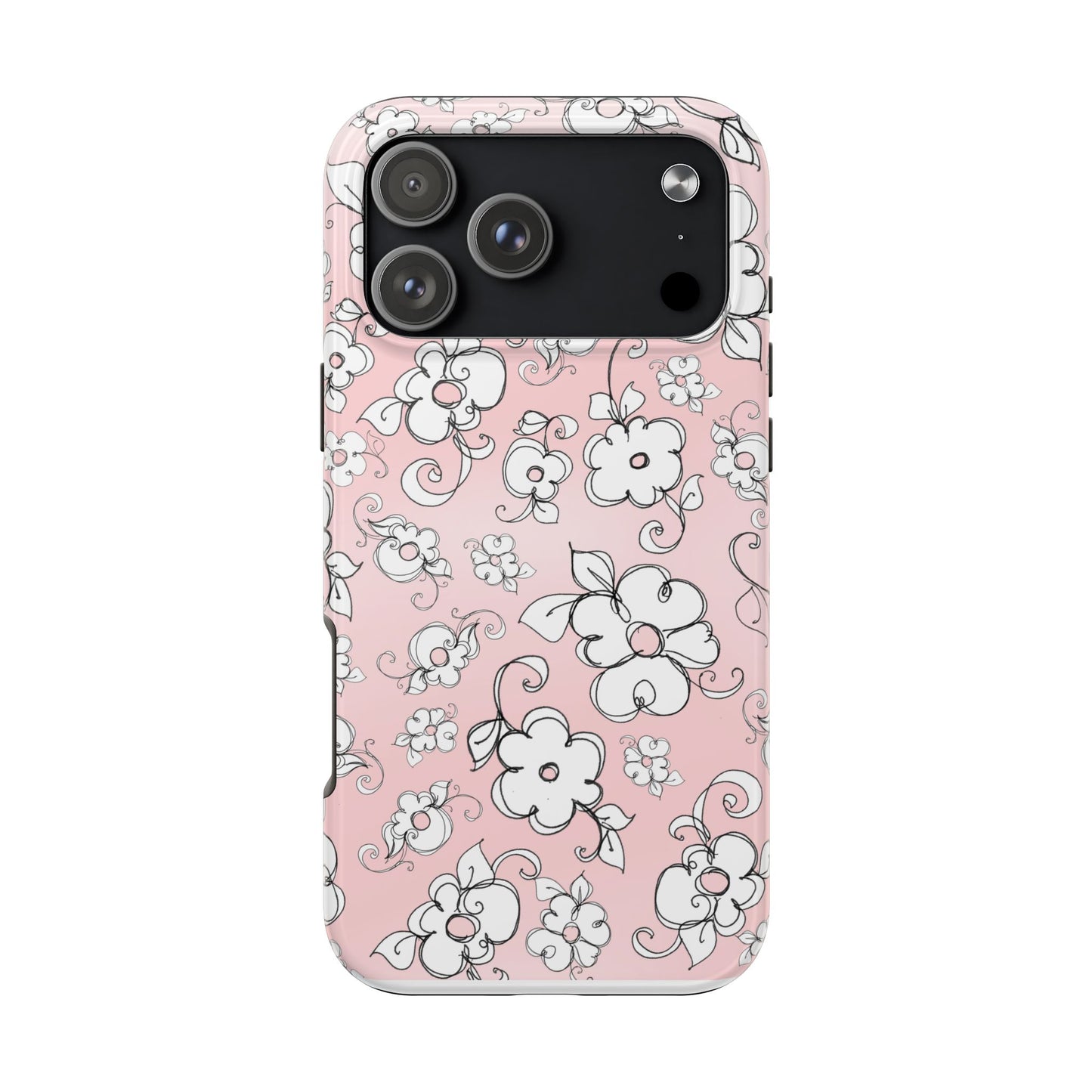 Lady Flowers Pink Sky Phone Case