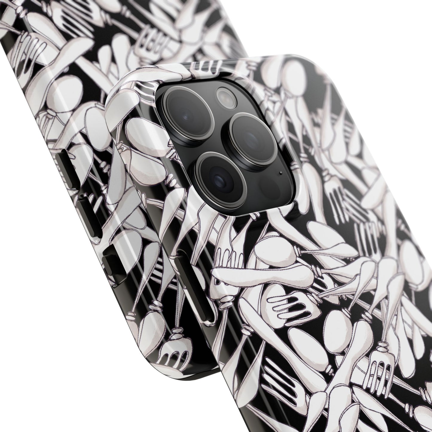 Silverware Wars Black Phone Case