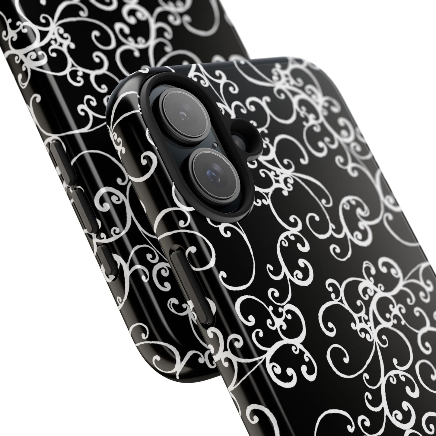Elegant Scroll Black / White Phone Case