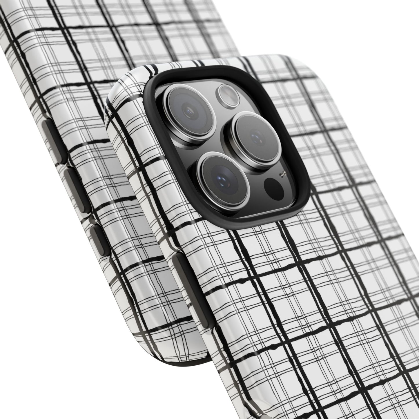 Sophistiplaid White / Black Phone Case