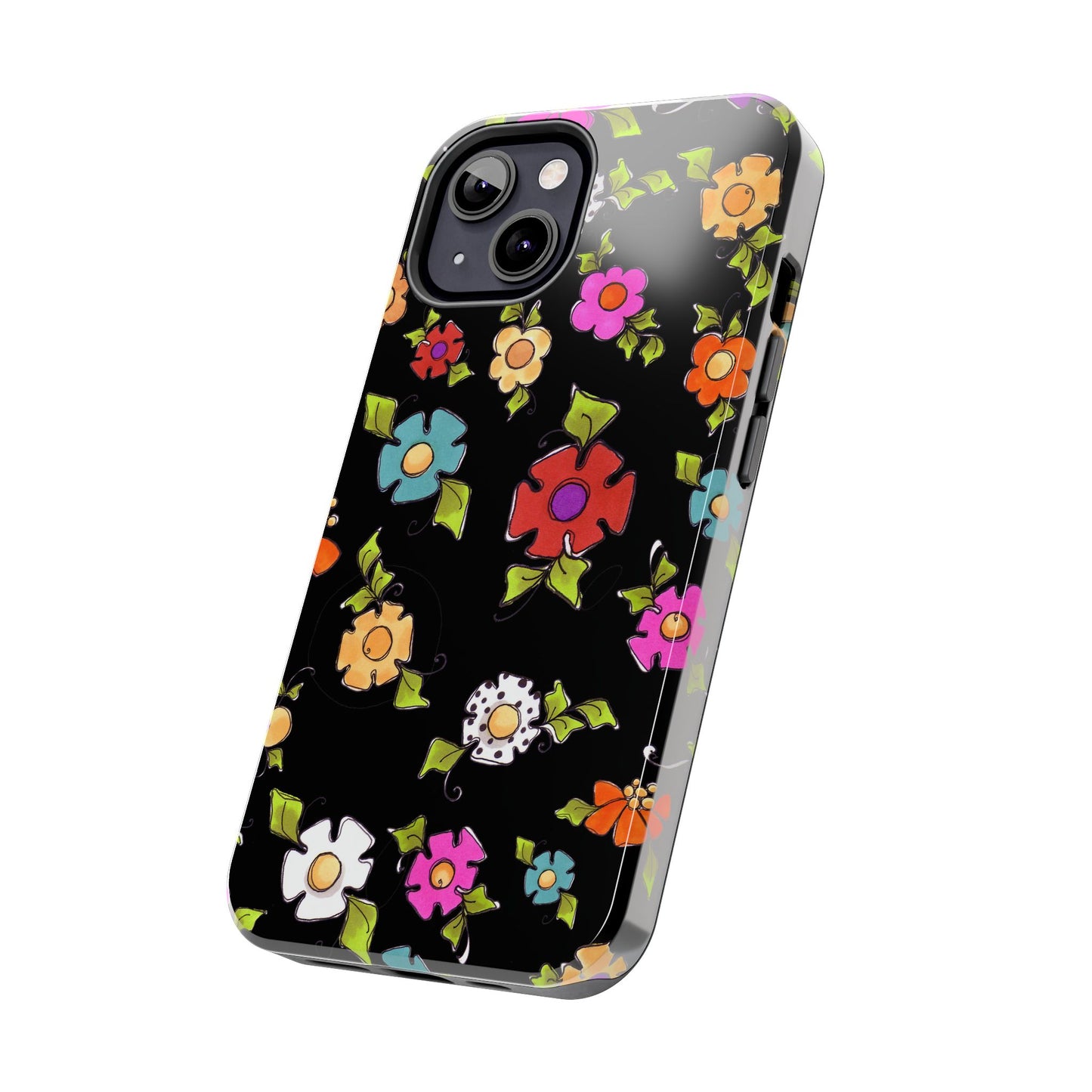 Dog Blooms Black Phone Case