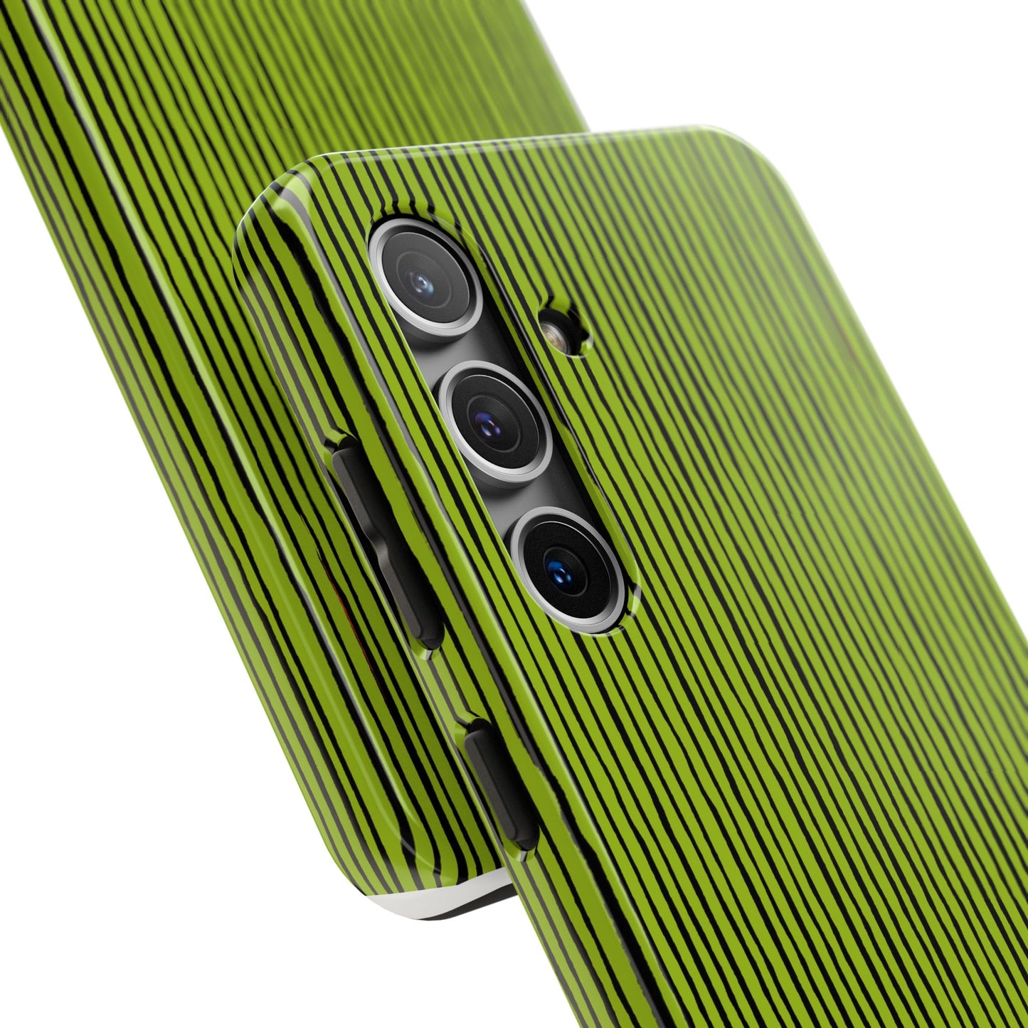 Quirky Pin Stripe Green / Black Phone Case