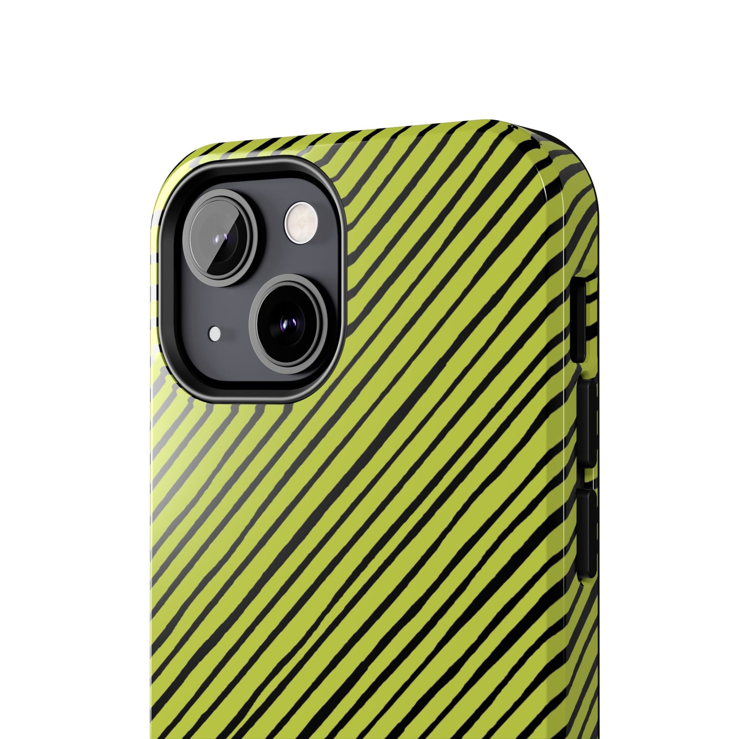 Quirky Bias Stripe Green / Black Phone Case