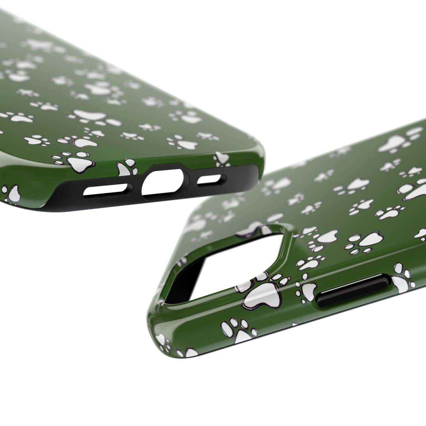 Paw Flakes Green Phone Case