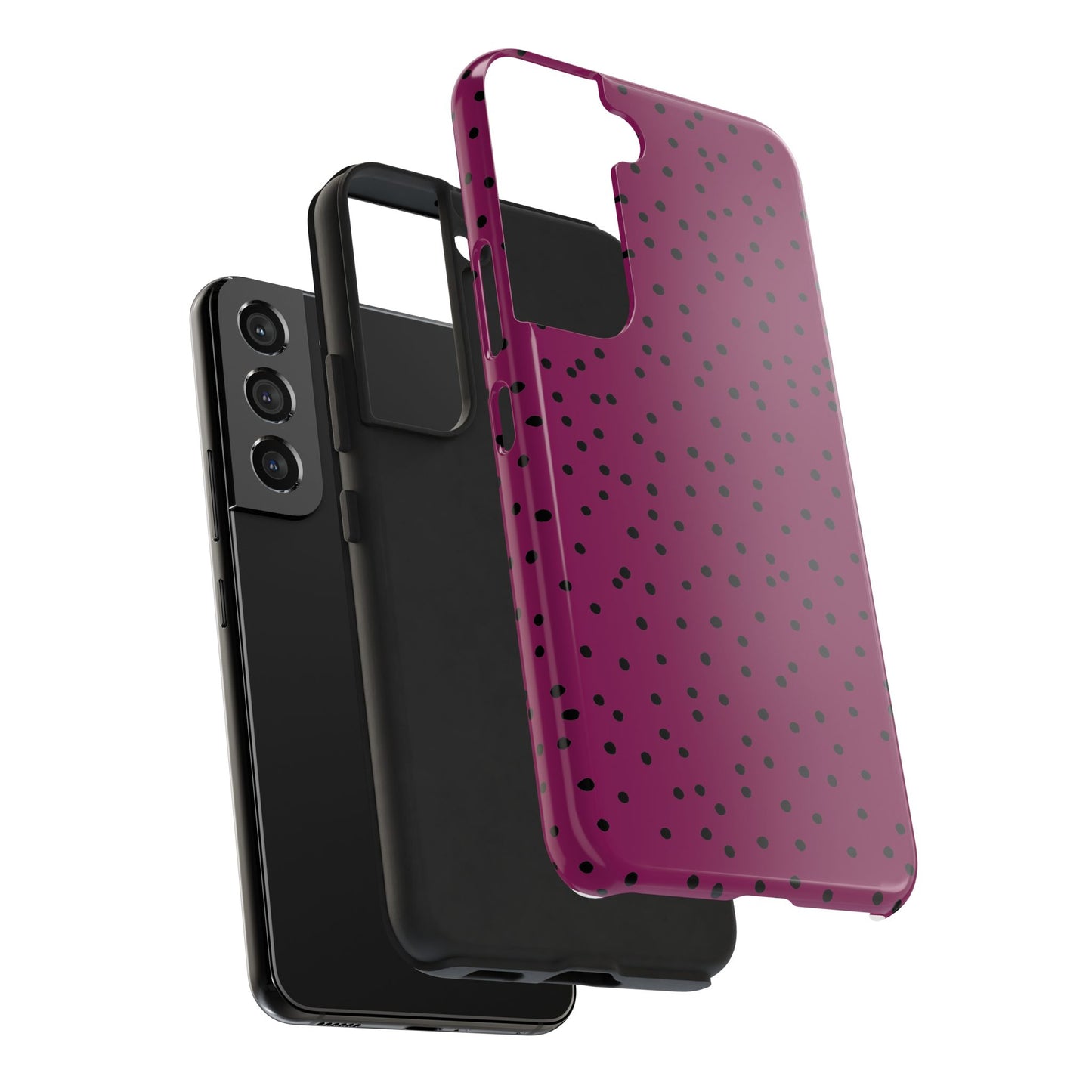 Dinky Dots Burgundy / Black Phone Case