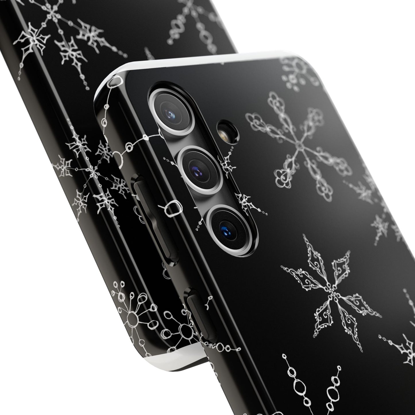 Snowflakes Black Phone Case