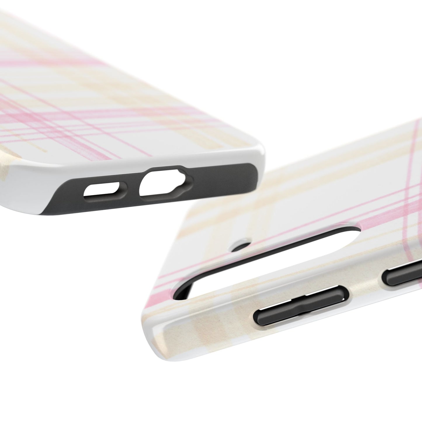 Flower Model Plaid Phone Case
