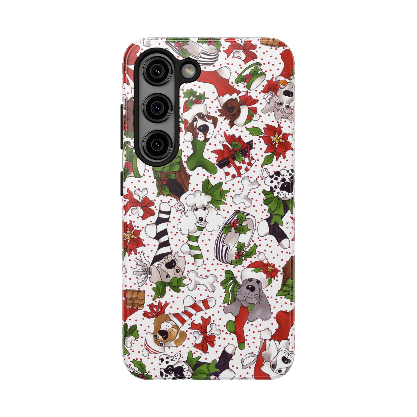 Holiday Fun Toss White / Red Phone Case