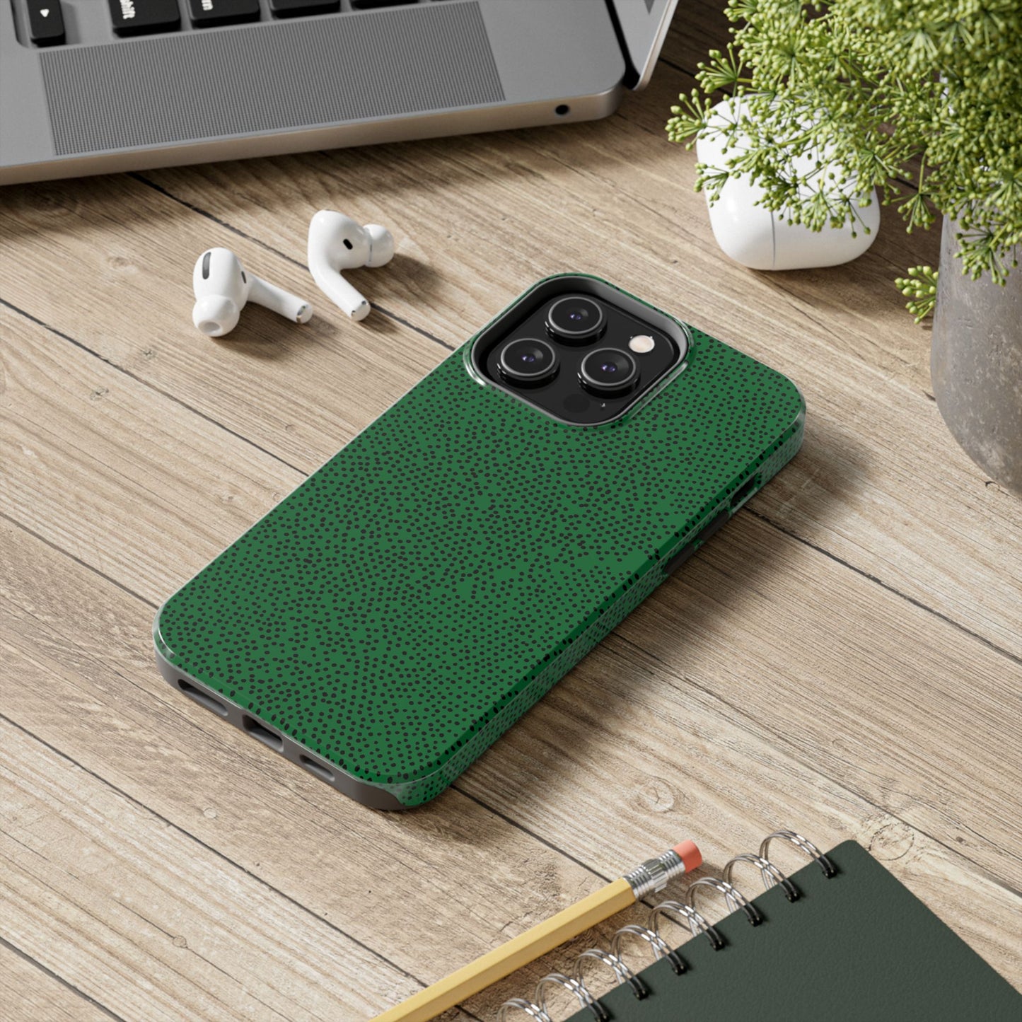 Mini Dot Green / Black Phone Case
