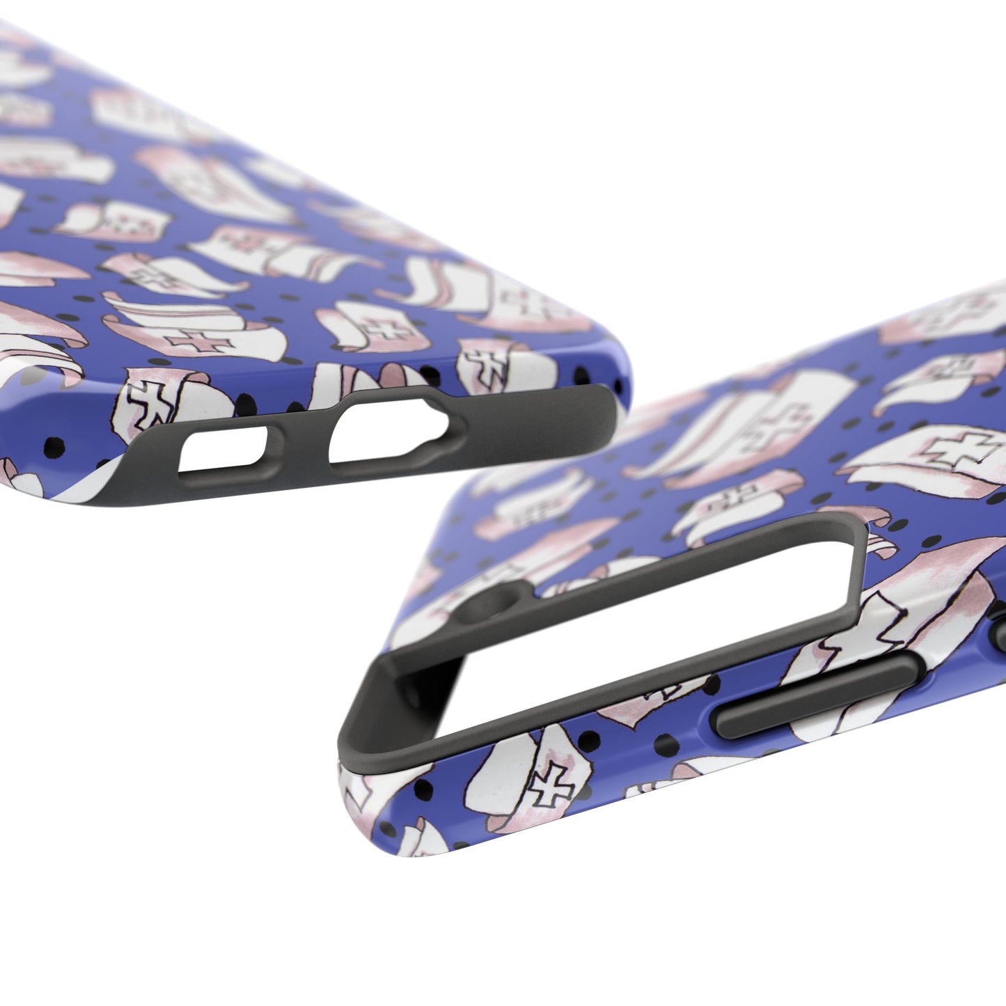 Med Hats Blue / Black Phone Case