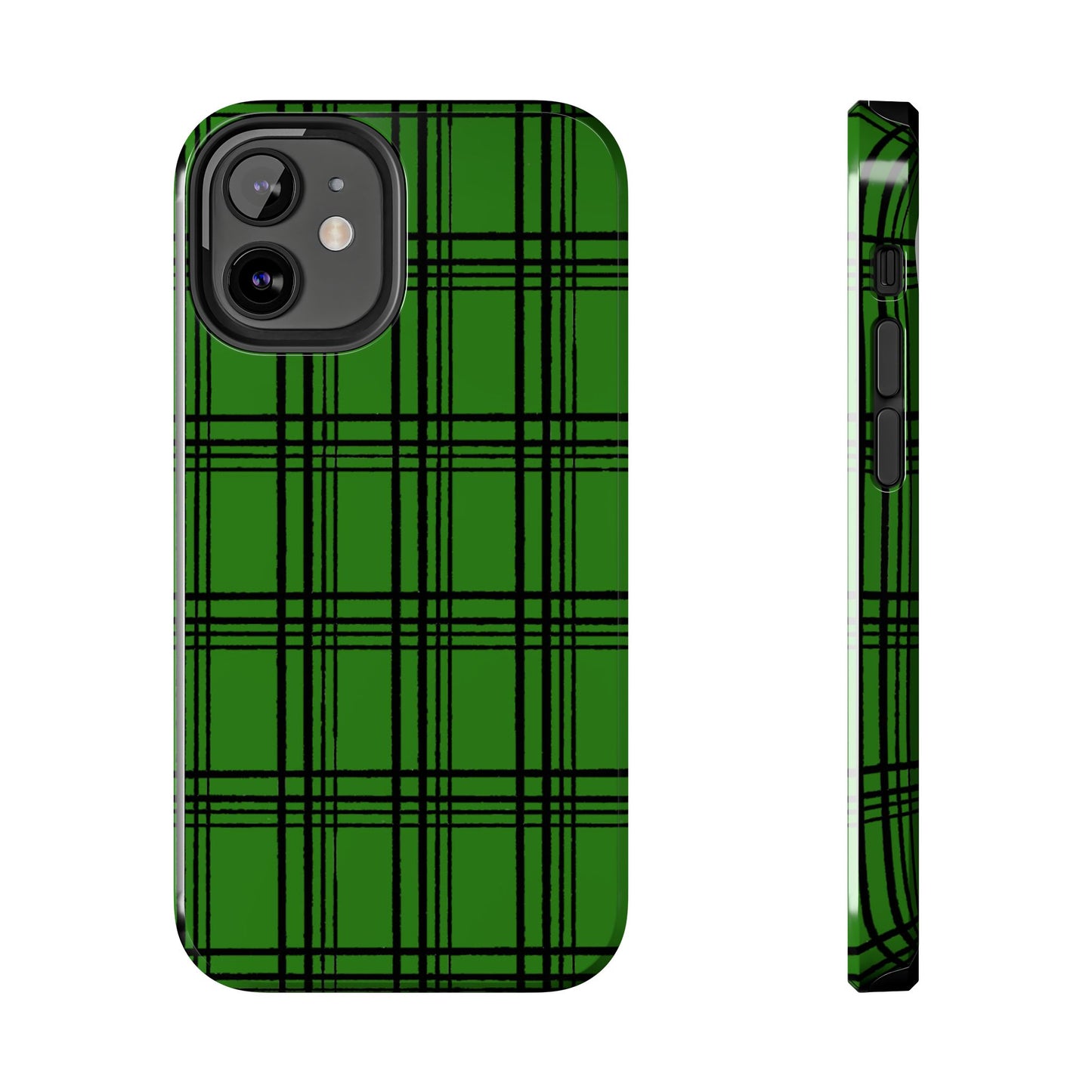 Glad Plaid Green / Black Phone Case