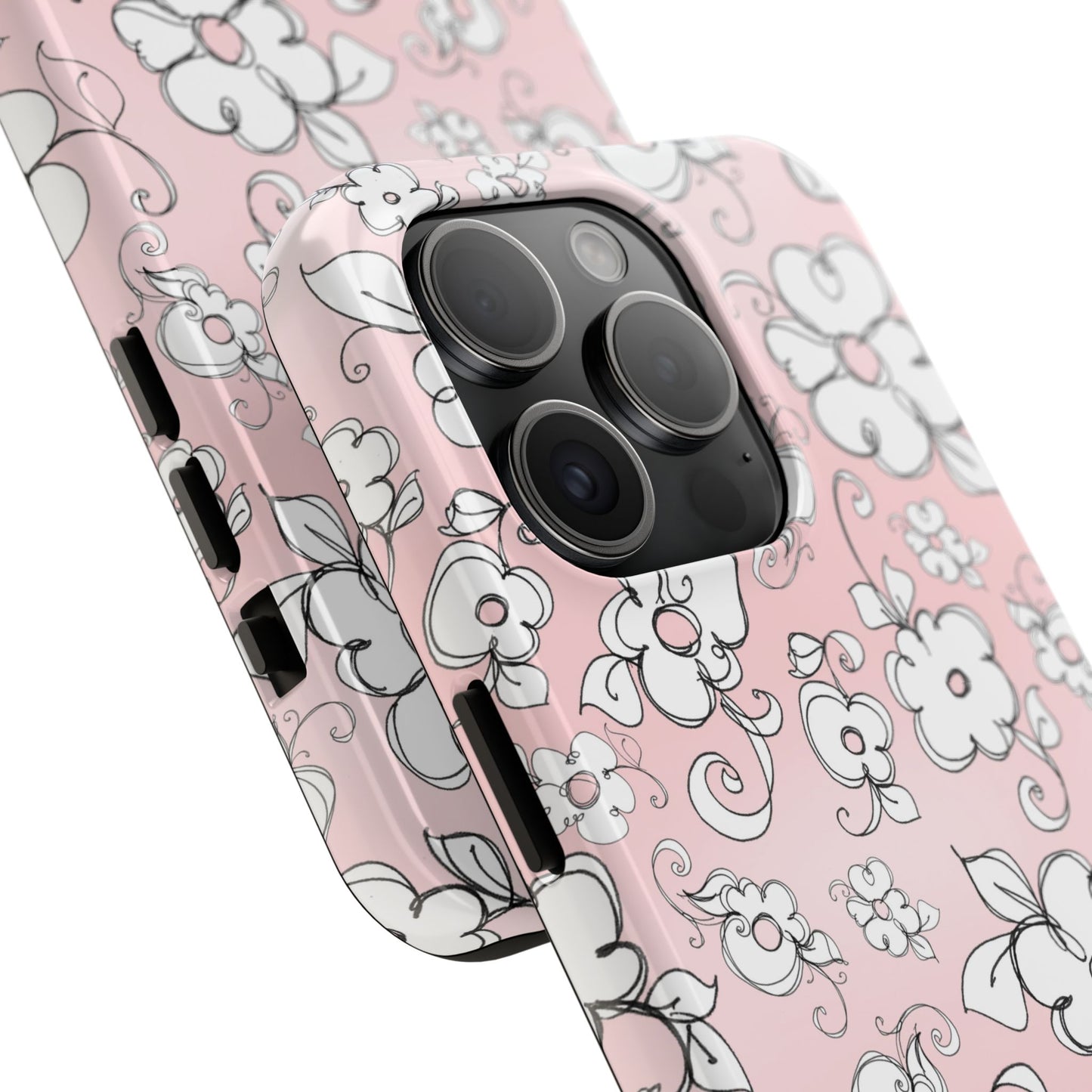 Lady Flowers Pink Sky Phone Case