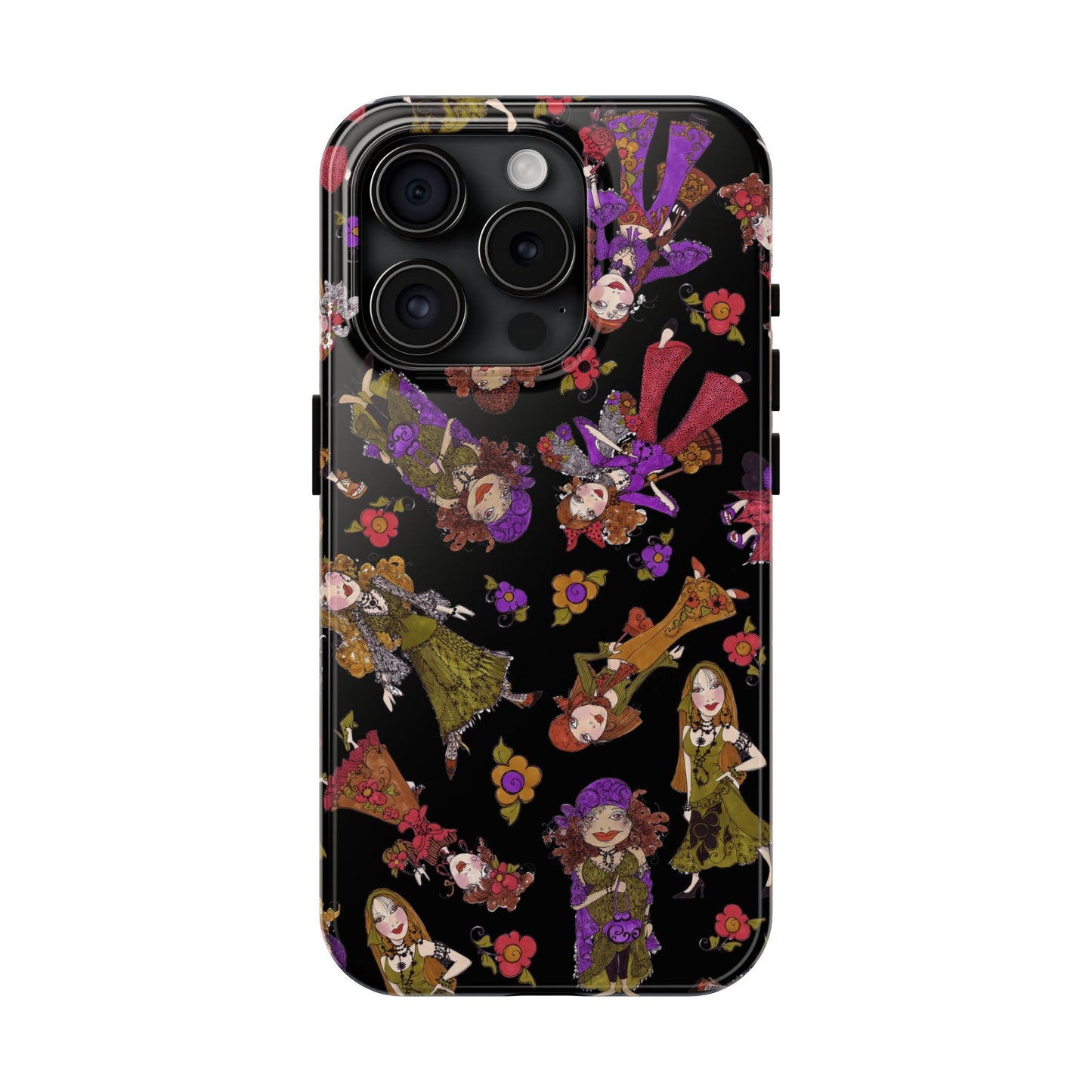 Tossed Gypsies Black Phone Case
