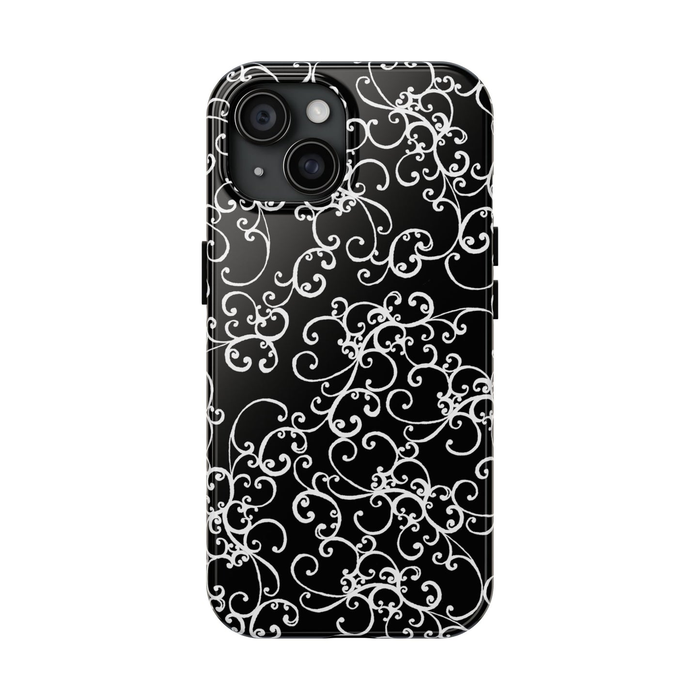 Elegant Scroll Black / White Phone Case
