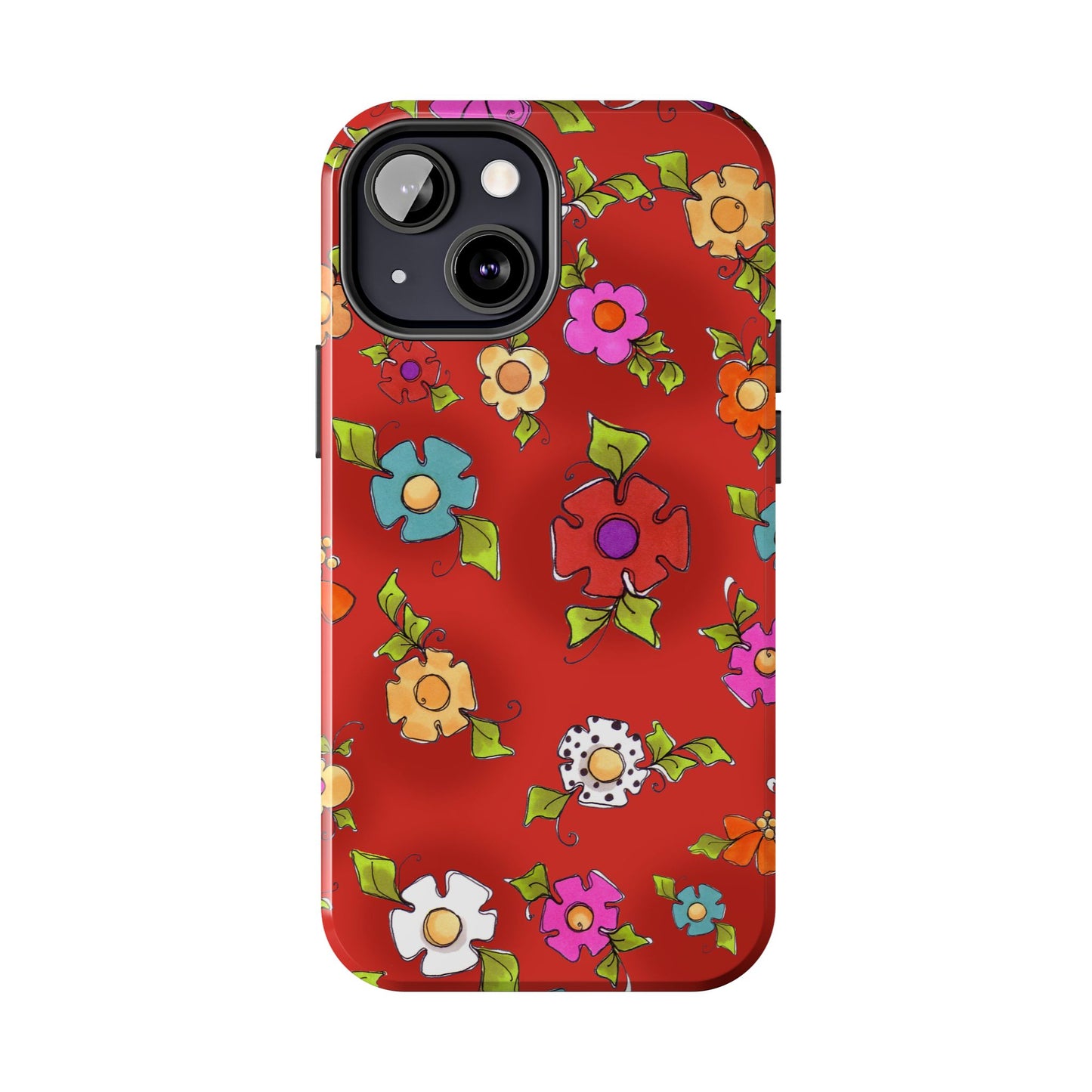 Happy Blooms Red Phone Case