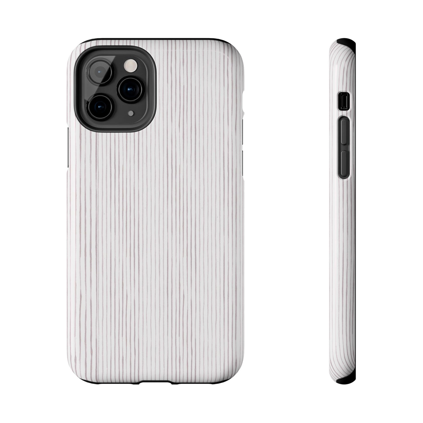 Happy Stripe White / Silver Phone Case