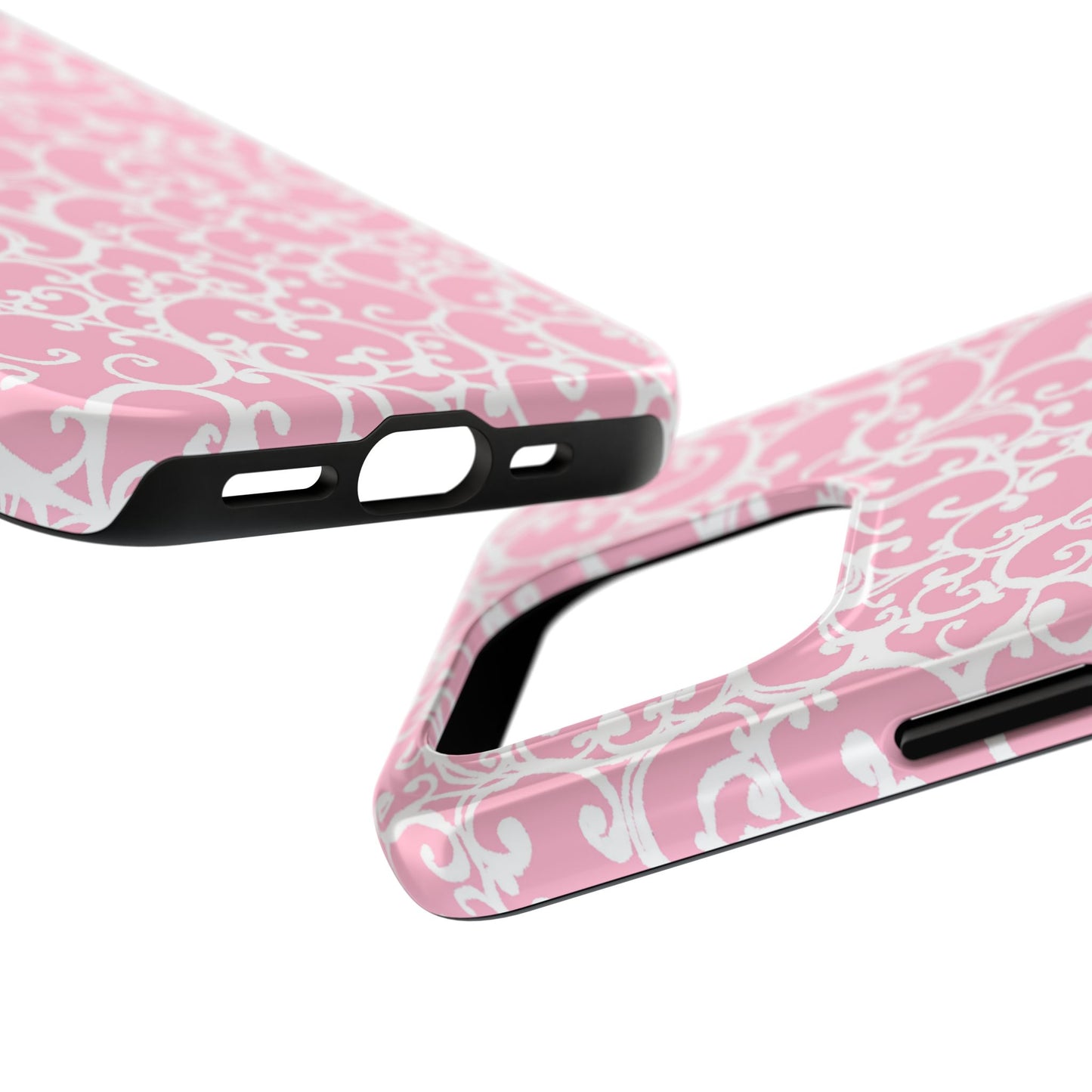 Scrollie Pink / White Phone Case