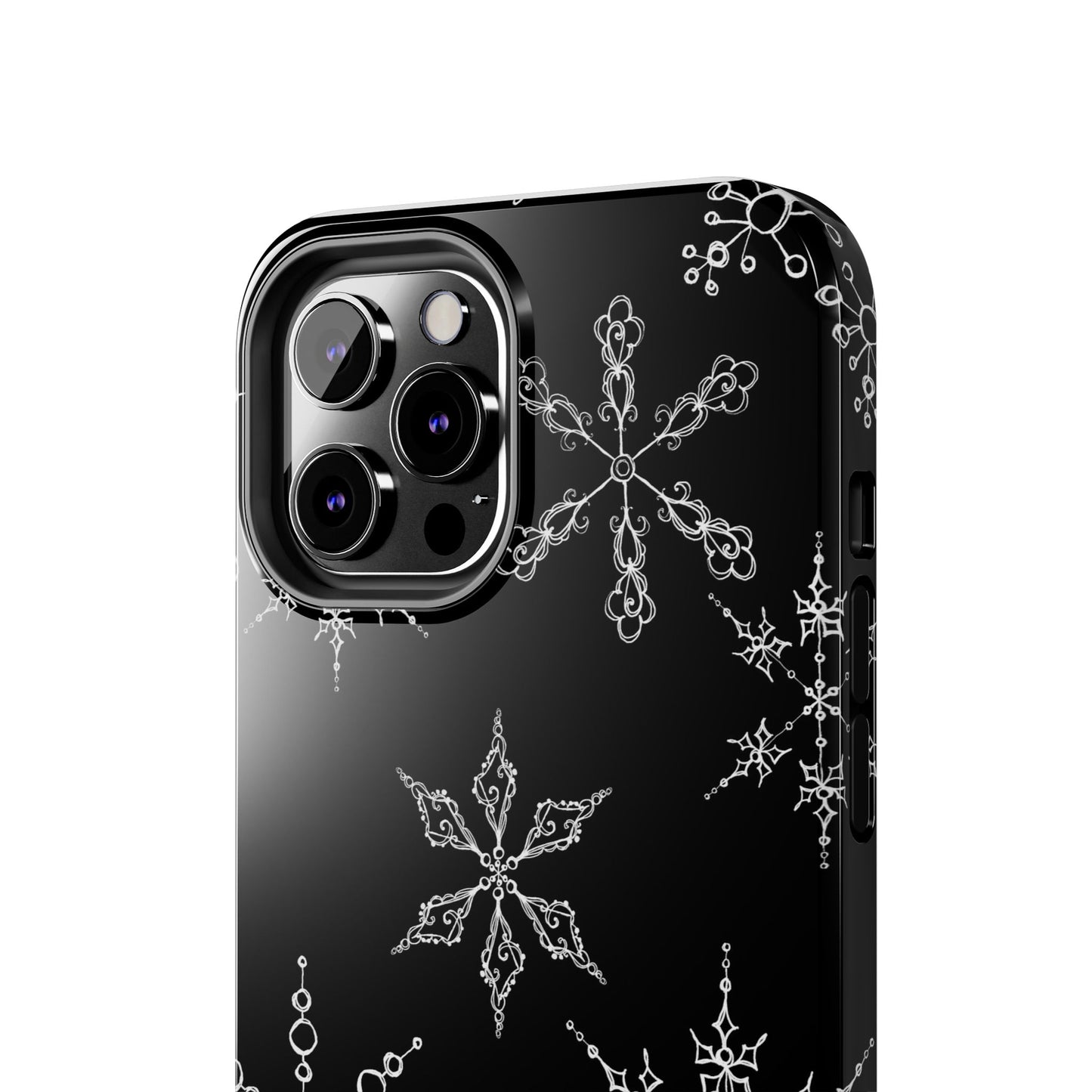 Snowflakes Black Phone Case