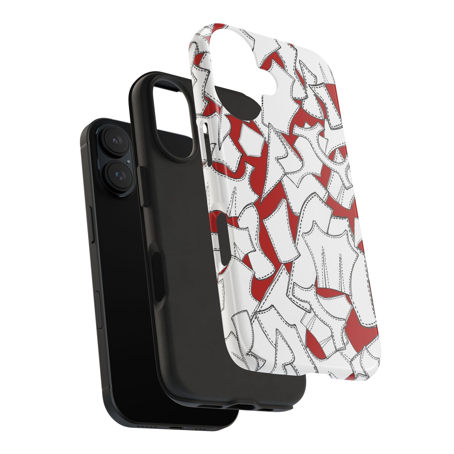 Pattern Pieces Red Phone Case