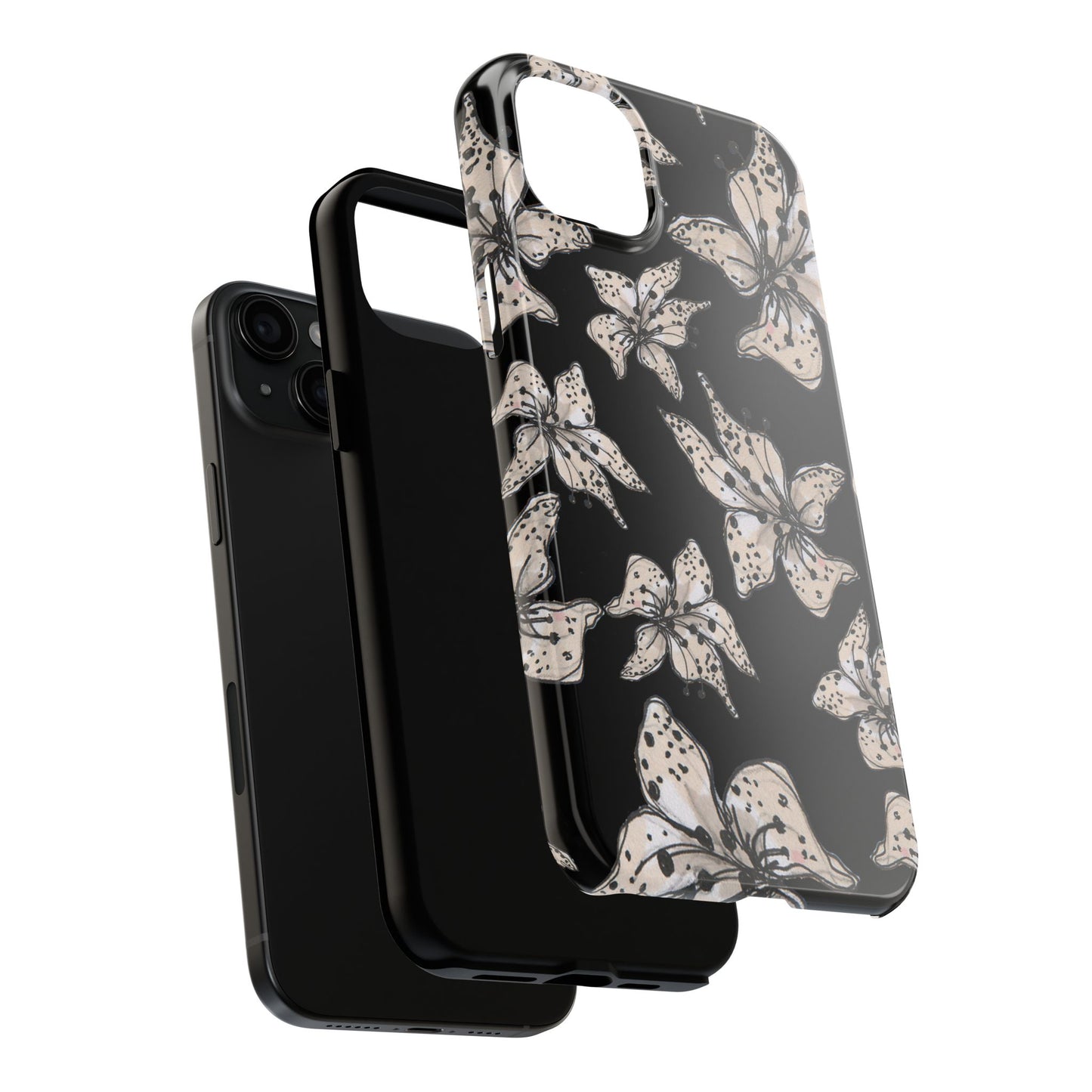 Spotted Lilies Black Phone Case