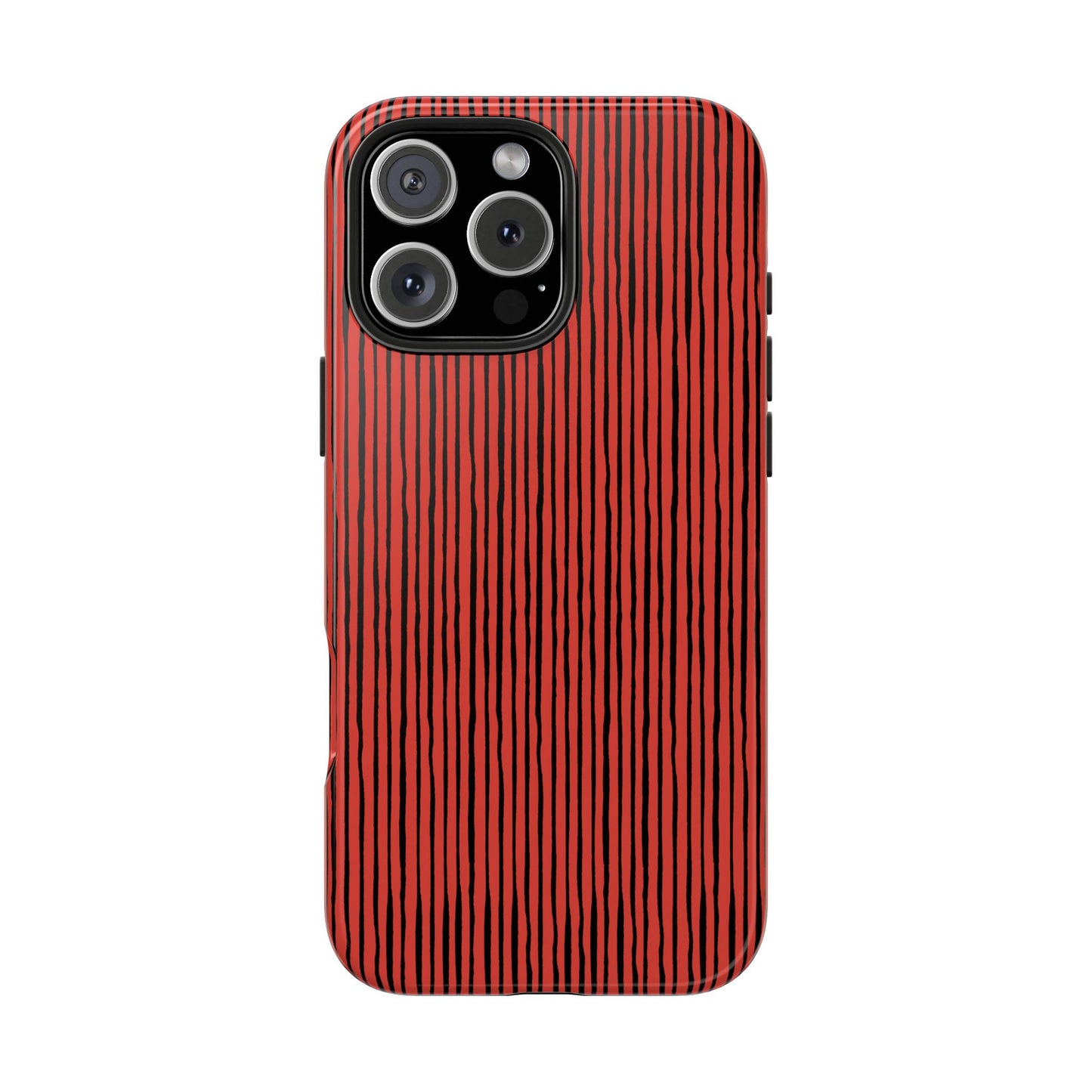 Quirky Pin Stripe Red / Black Phone Case