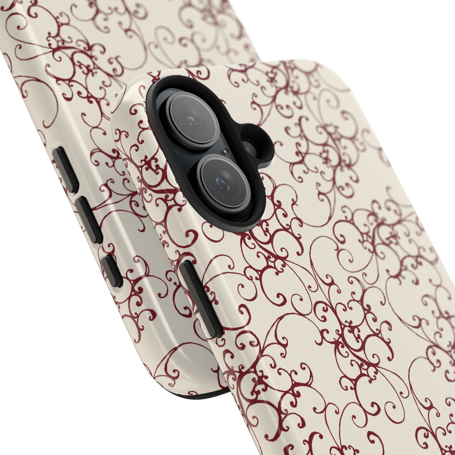 Elegant Scroll Ivory / Red Phone Case
