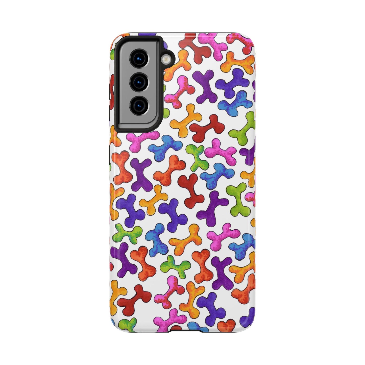 Fancy Bones White / Multi Phone Case