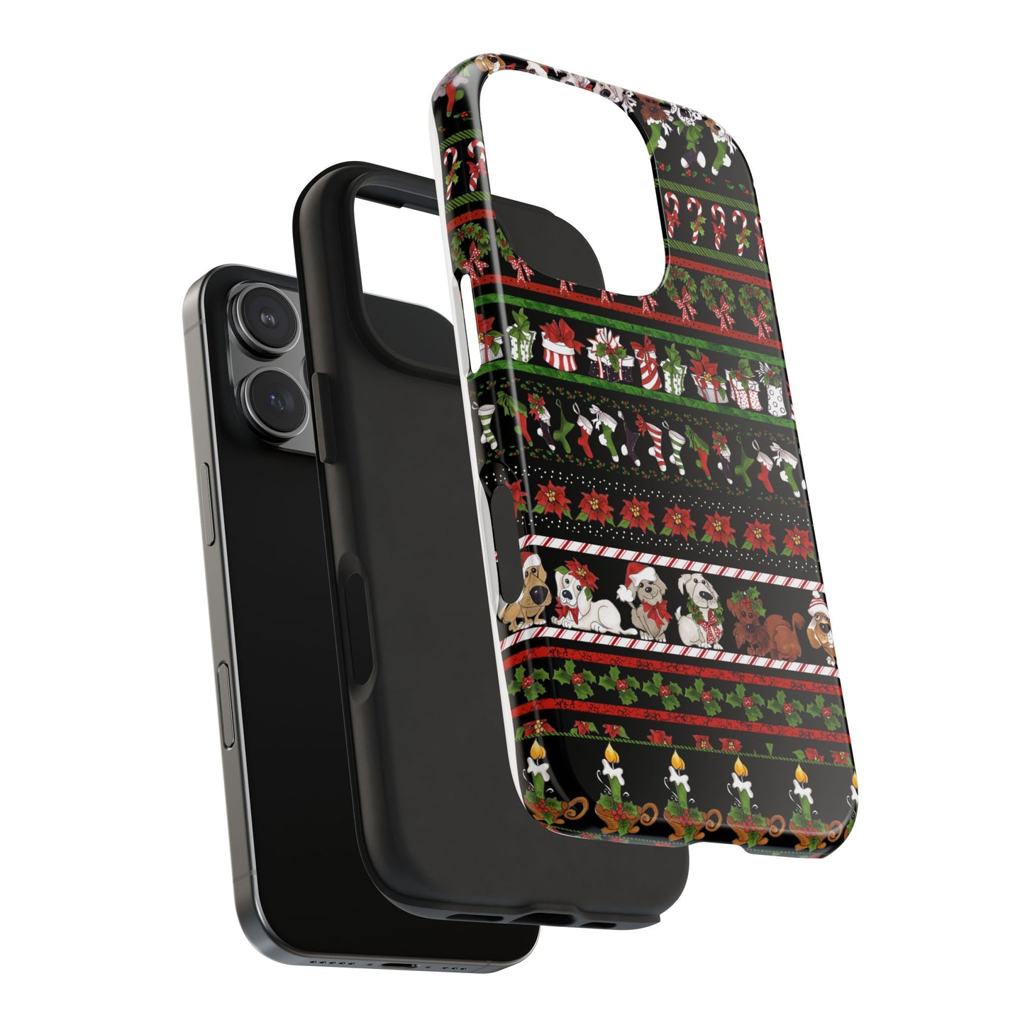 Holiday Borders Black Phone Case