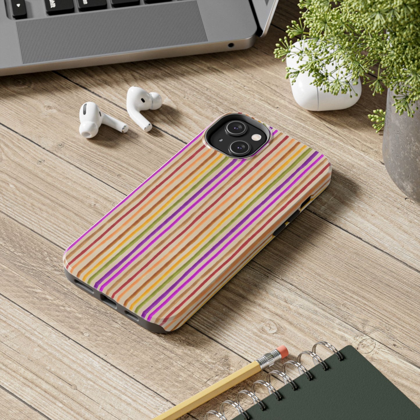 Spice Stripe Muslin Phone Case