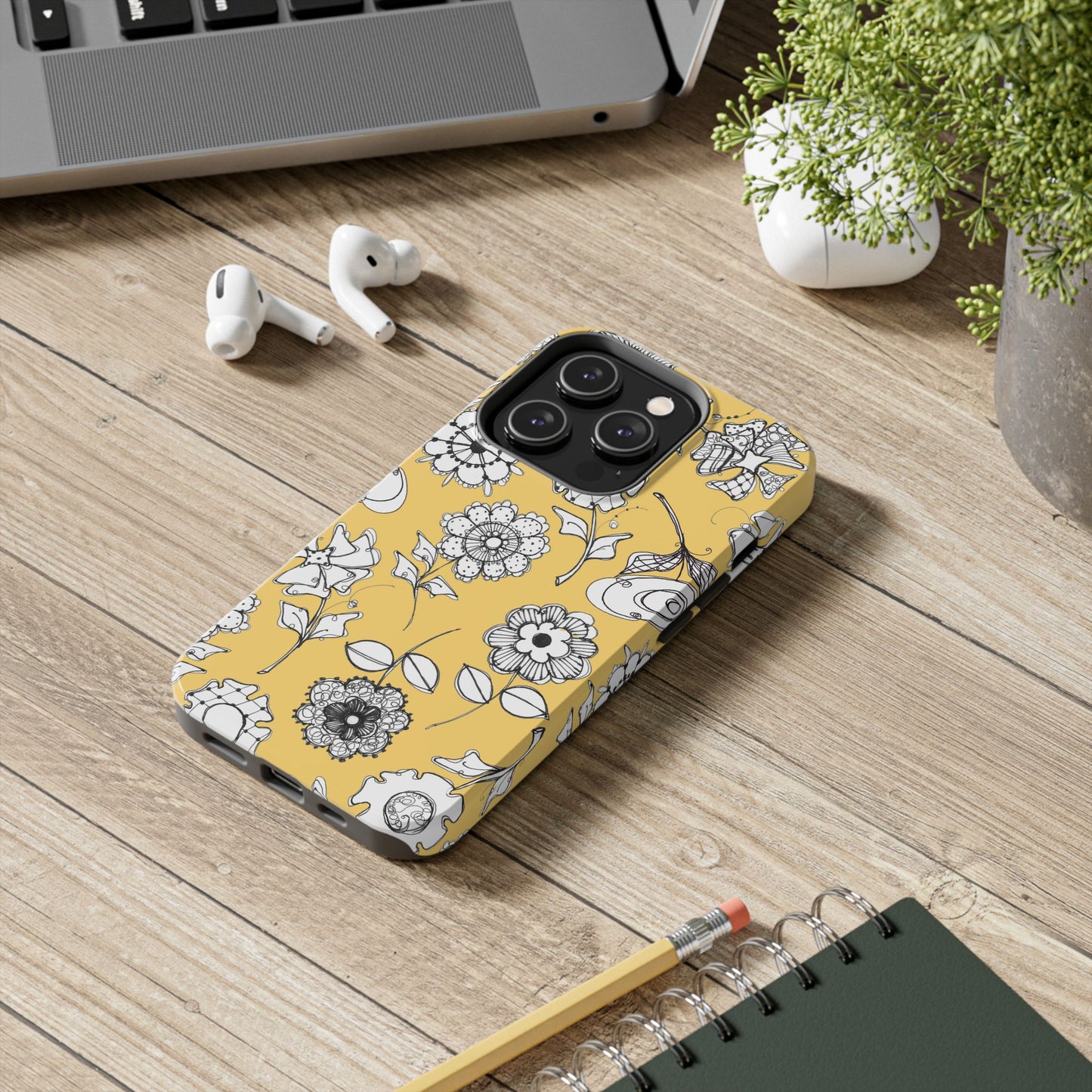 Paper Posies Yellow Phone Case