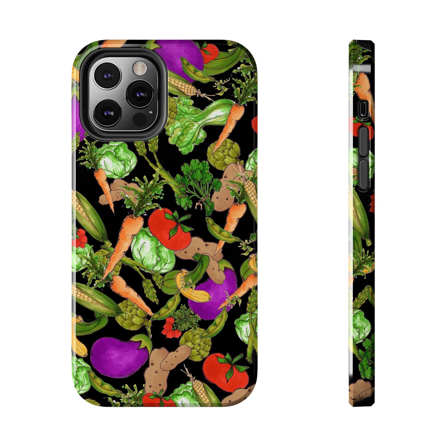 Veggie Jungle Black Phone Case