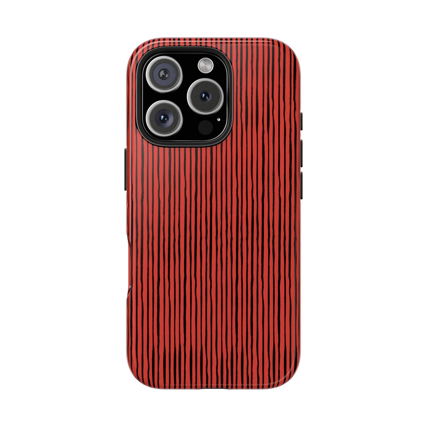 Quirky Pin Stripe Red / Black Phone Case