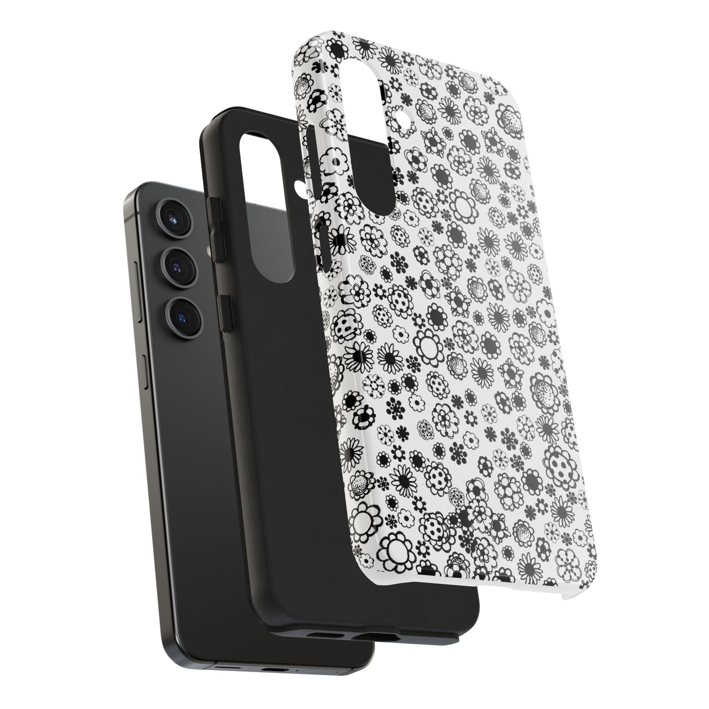 Posie Dots White / Black Phone Case