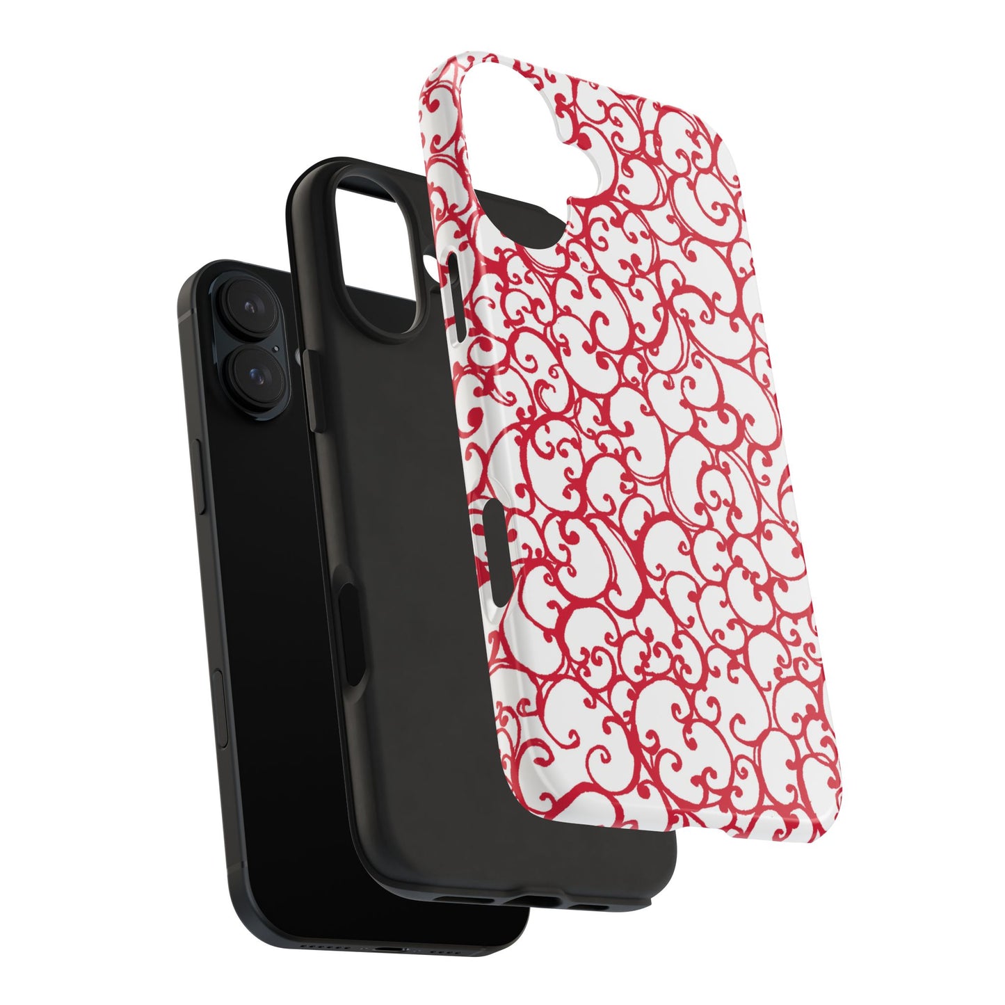 Scrollie White / Red Phone Case