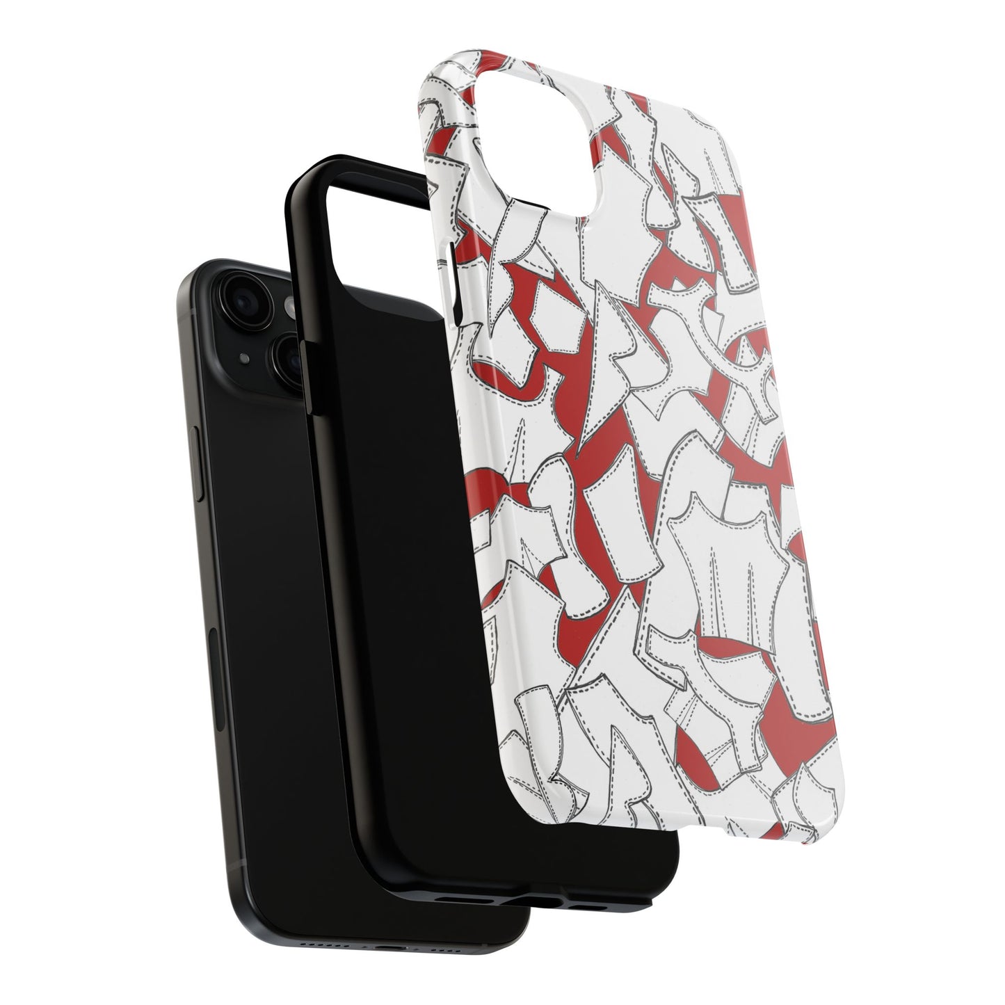 Pattern Pieces Red Phone Case