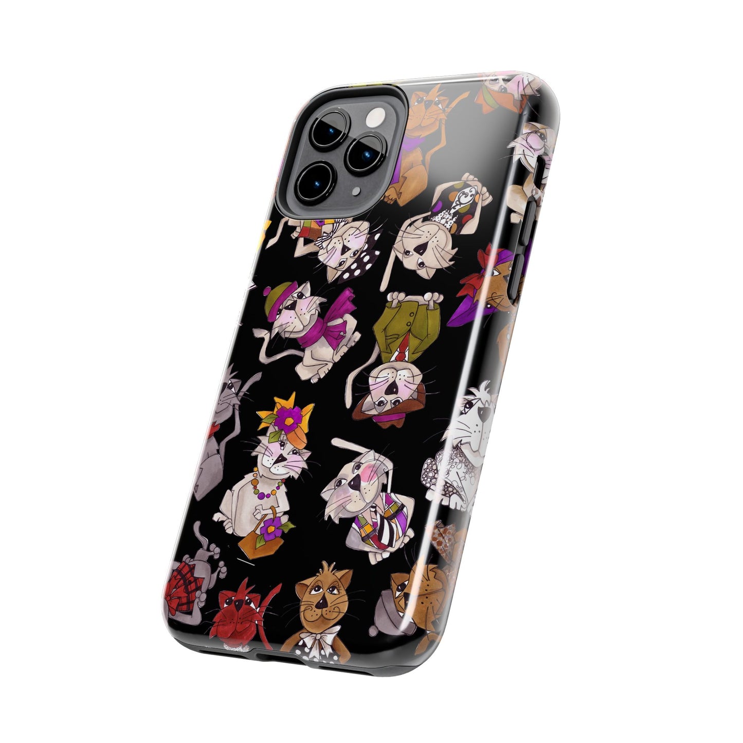 Spice Cats Tossed Black Phone Case