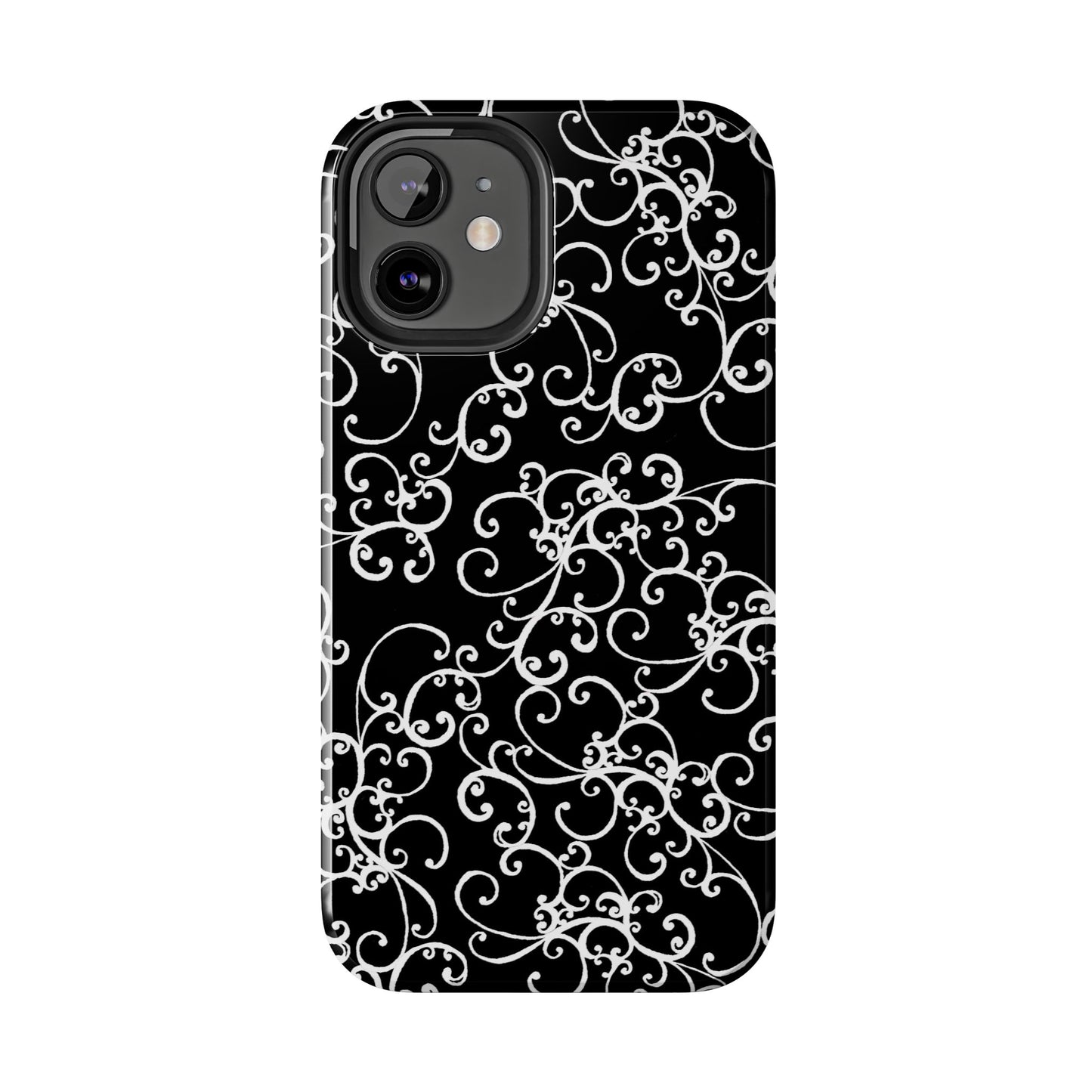 Elegant Scroll Black / White Phone Case