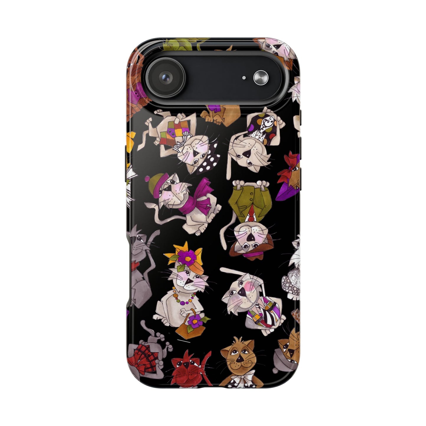 Spice Cats Tossed Black Phone Case