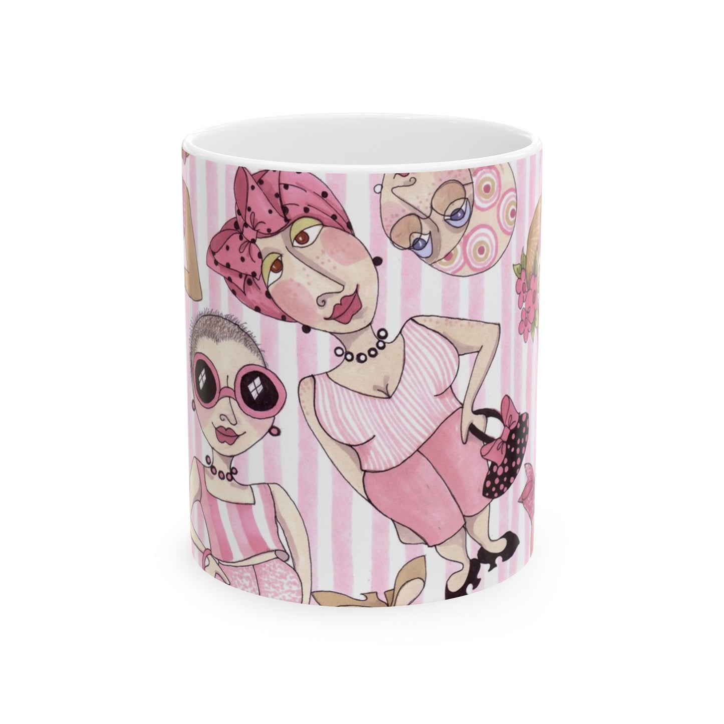 Tossed Ladies Pink Stripe Cup