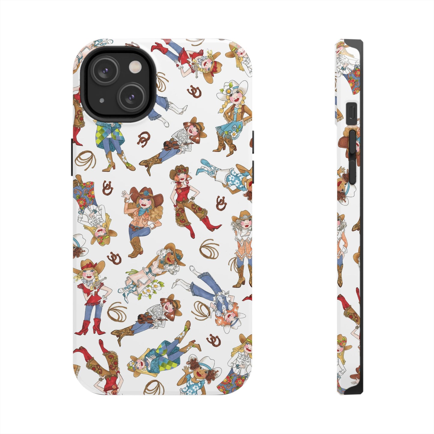Tossed Cowgirls White Phone Case
