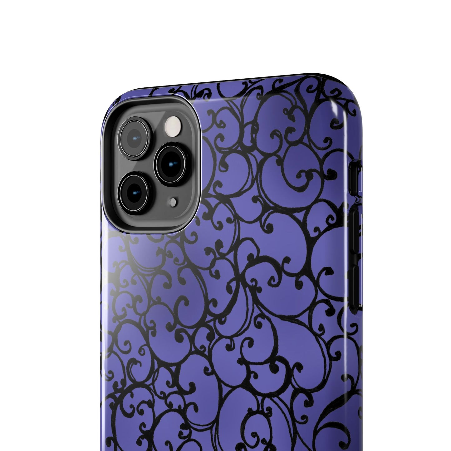 Scrollie Violet / Black Phone Case