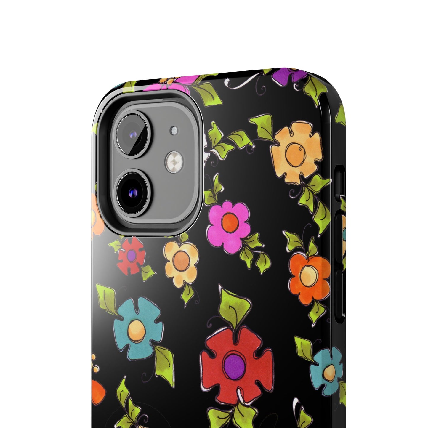 Dog Blooms Black Phone Case